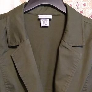 Blazer Olive Green XL Roll Up Sleeve Jaclyn Smith